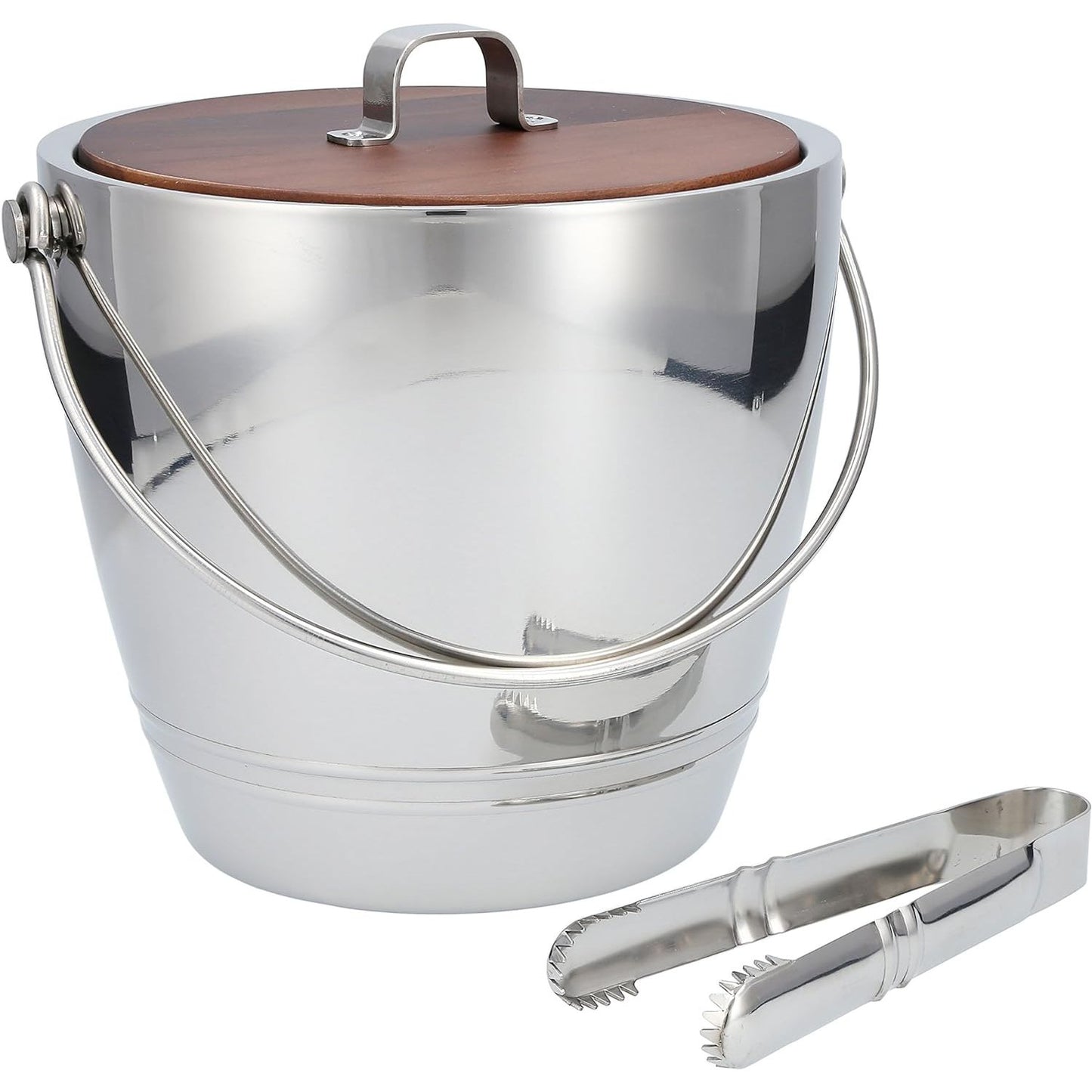 Crafthouse - Stainless Steel Round Ice Bucket with Tongs